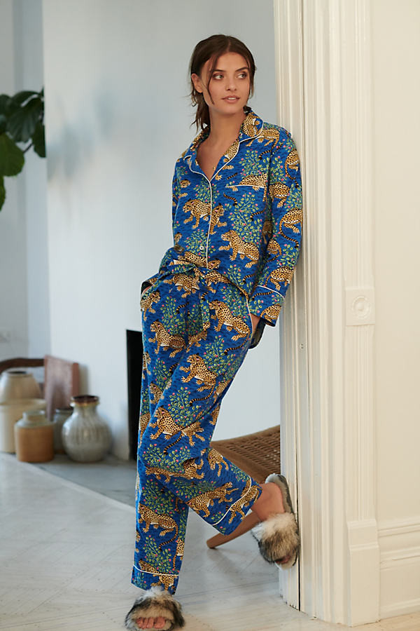 Sapphire Leopards Sleep Set By Printfresh in Blue Size XS | Anthropologie (US)