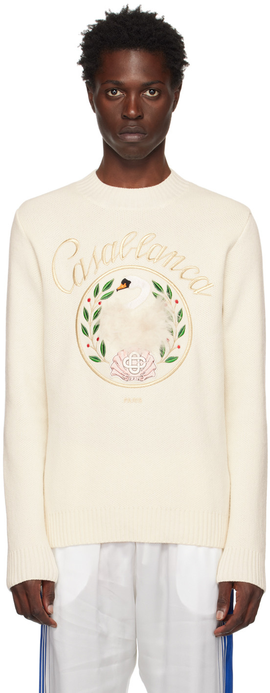 Casablanca Off-White Emblem De Cygne Sweater | SSENSE
