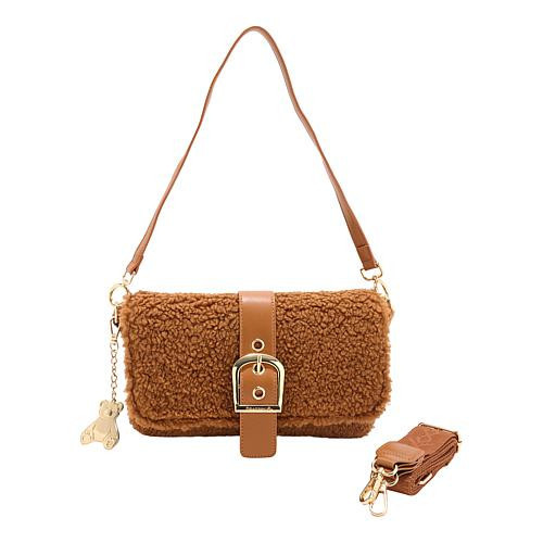 Bearpaw Sherpa Flap Crossbody Bag - Brown | HSN