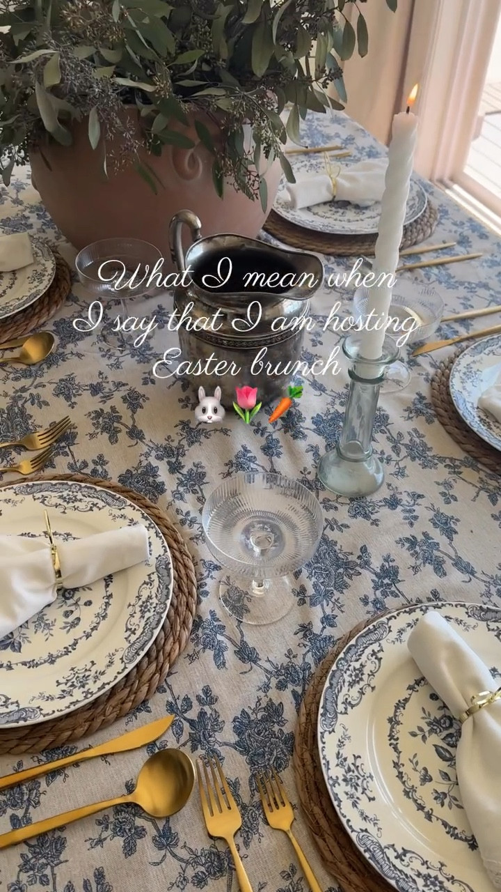You are cordially invited to Easter brunch at my home! Looking for last minute table scape inspiration? I got you! Follow me @ourmountainsidehome_1 and comment SHOP for the links to my affordable and fast shipping table scape finds!  What all do you guys have for Easter brunch?? Give me all the ideas please! Easter, Easter brunch, Easter table scape, affordable home decor, Amazon home finds, Amazon home decor, collected home, Nancy Meyers home aesthetic, party inspiration.  #easterdecoration #eastertablescape #nancymeyersinteriors #partyinspiration #easterdecor