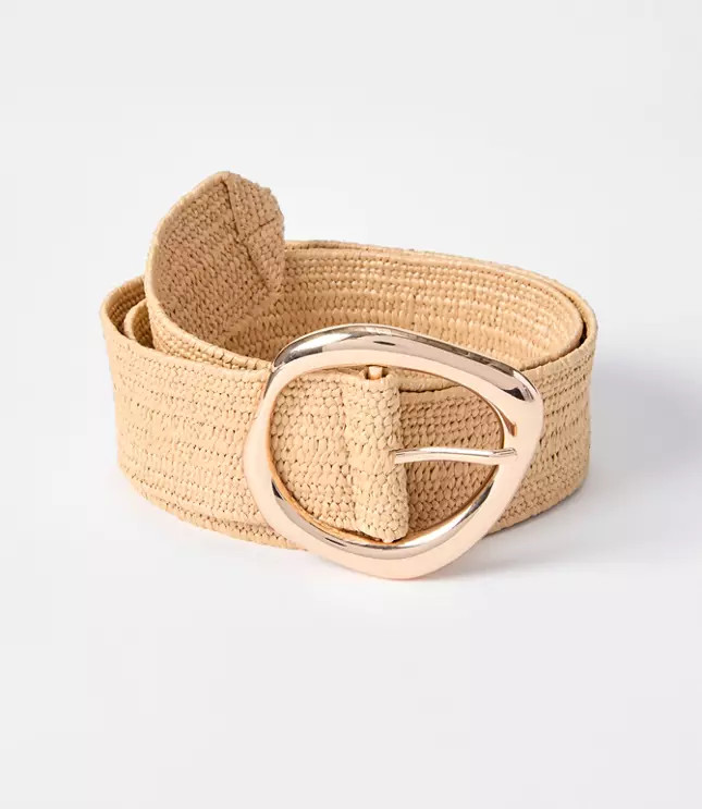 Molded Buckle Raffia Stretch Belt | LOFT