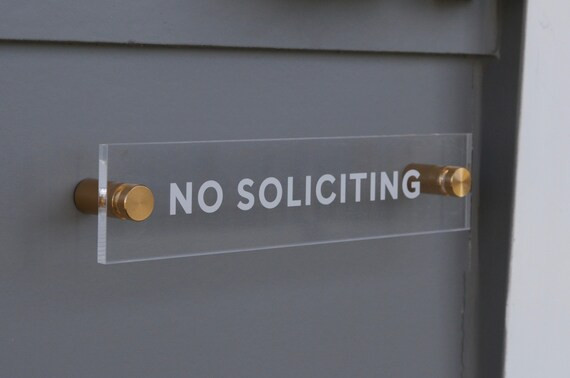 No Soliciting Acrylic Sign - Etsy | Etsy (US)