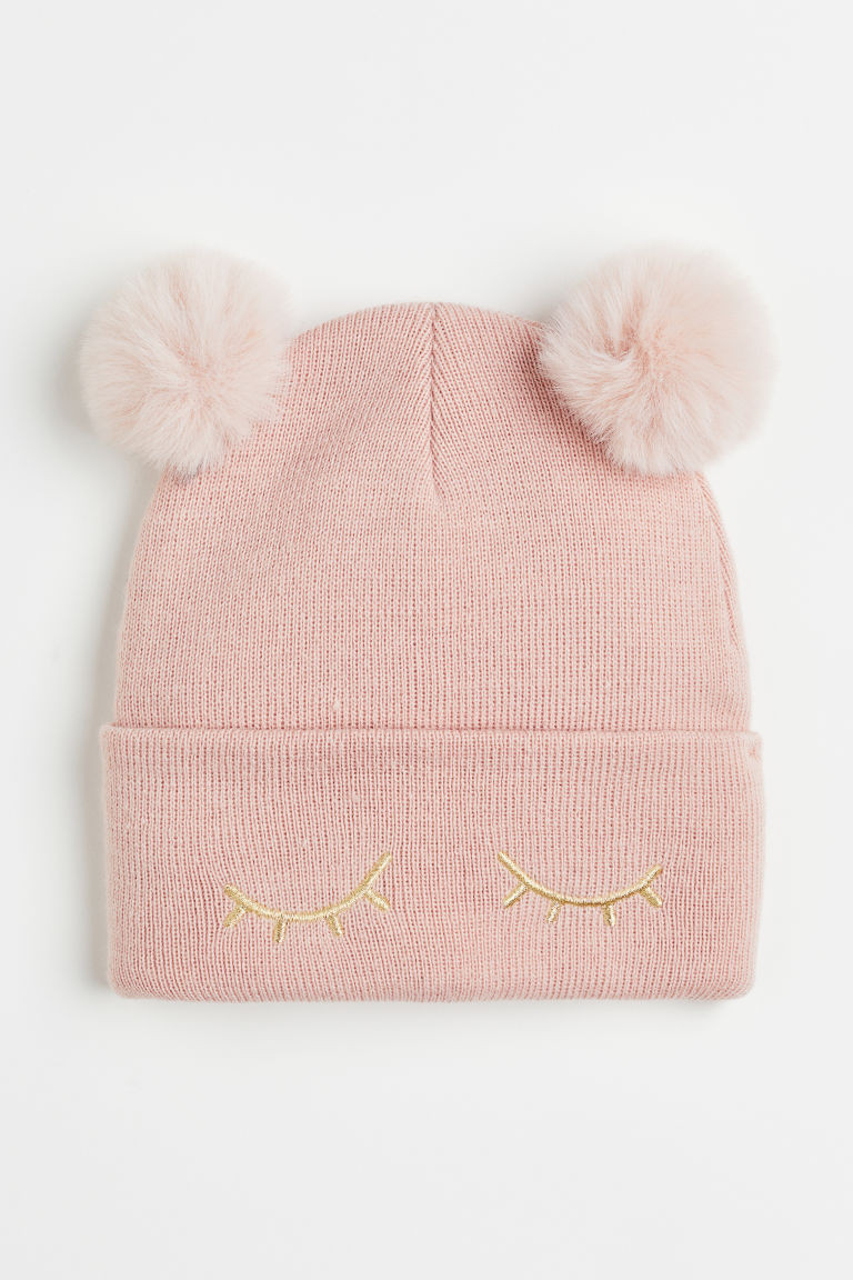 H & M - Pompom hat - Pink | H&M (UK, MY, IN, SG, PH, TW, HK)