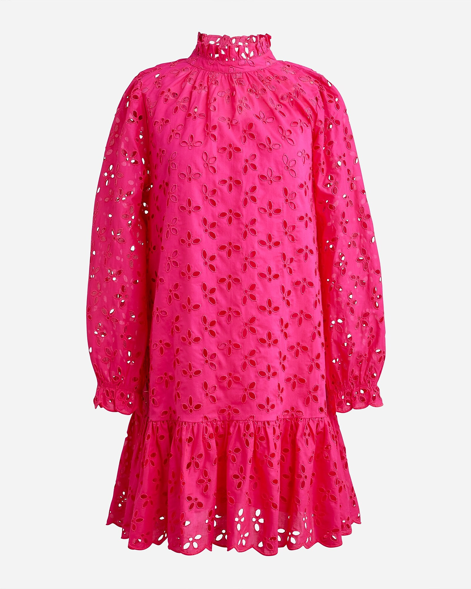 Ruffleneck mini dress in eyelet | J. Crew US