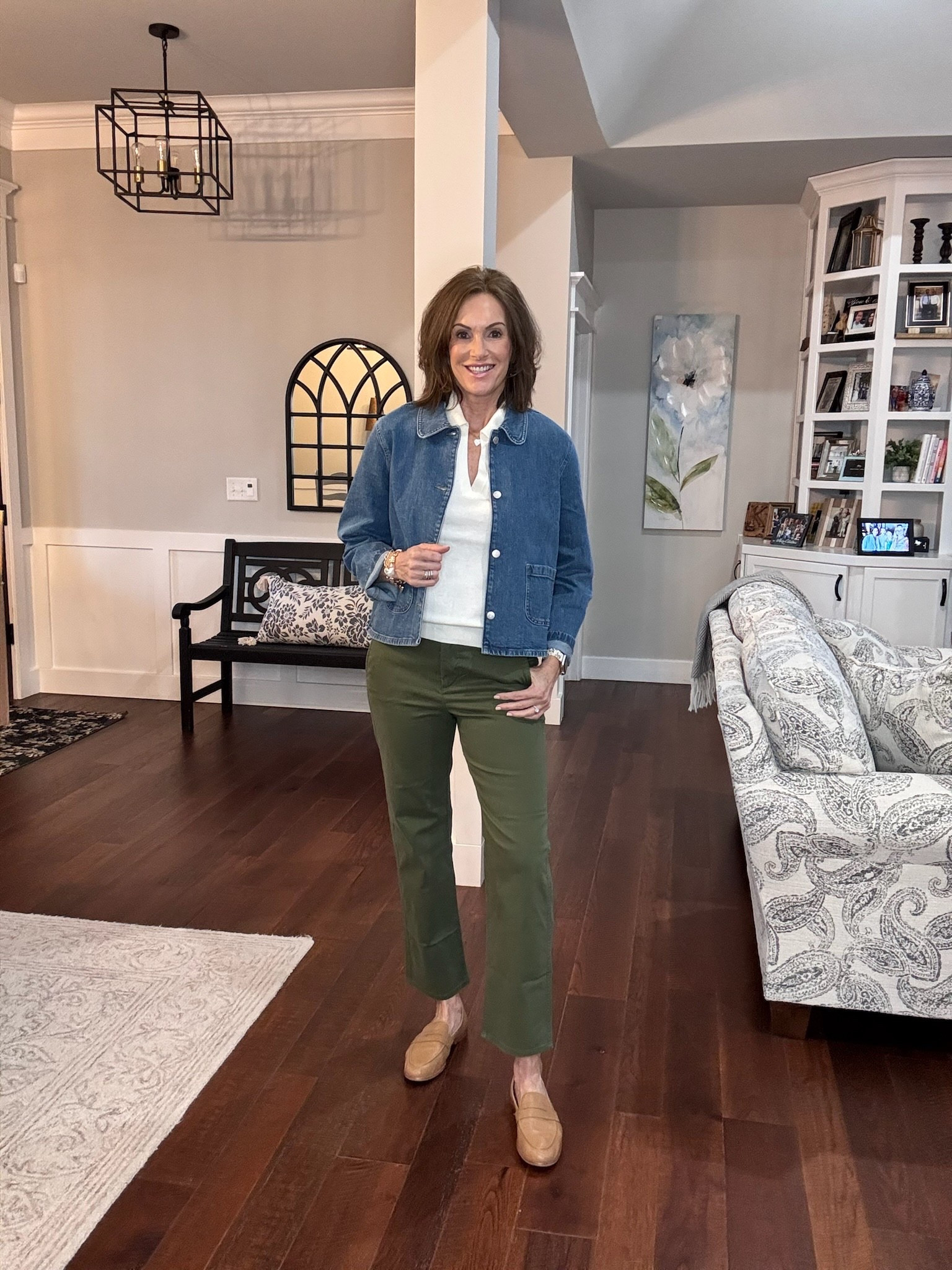 Spring ootd! 
Denim jacket - L Short sleeve polo sweater - L Pants - 29 regular (also available in petite and tall). - - - Women’s fashion, outfit inspo, outfit ideas, what to wear for, fashion over 40, fashion over 50, winter fashion, winter styles, winter outfits, winter outfit inspo, trending fashion, chic style, winter to spring outfits, winter to spring style, winter to spring transition outfits, spring outfits, spring fashion, spring style, women’s winter outfit, women’s spring outfit

#LTKSeasonal #LTKootd #LTKOver40