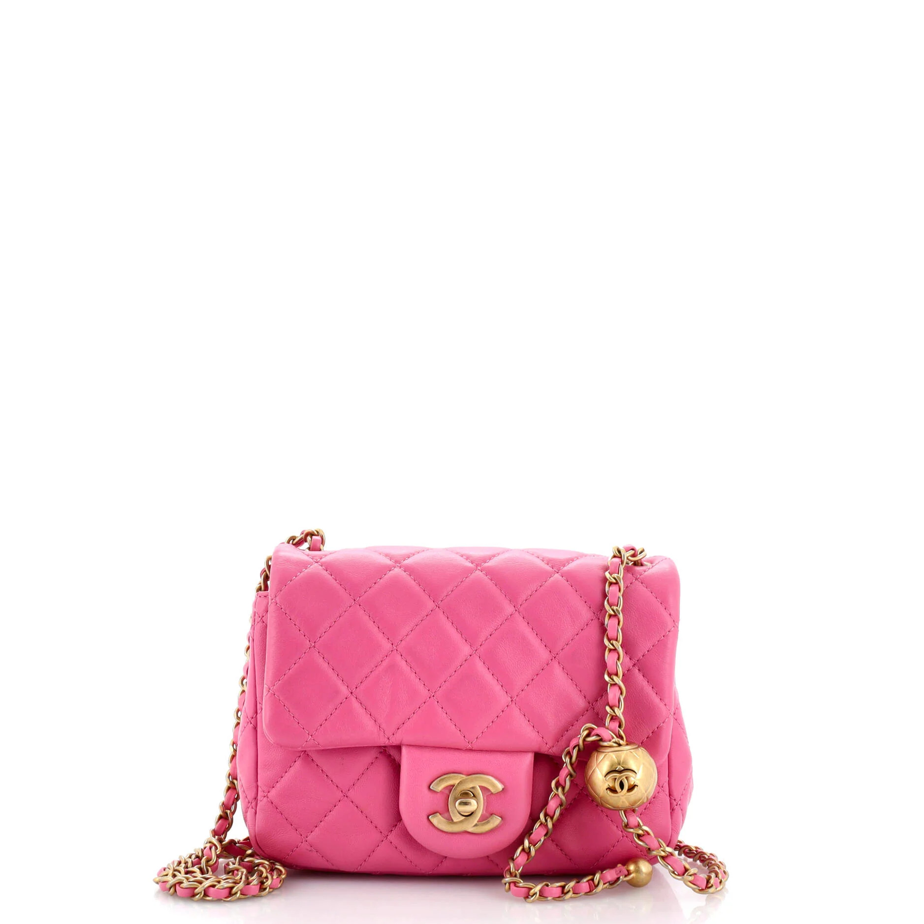 CHANEL Pearl Crush Square Flap Bag Quilted Lambskin Mini | Rebag