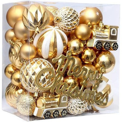 Christmas Ornaments Set 65pcs - Tree Decorations with 4 Colors, Shatterproof for Holiday Party Home Decoration | Target