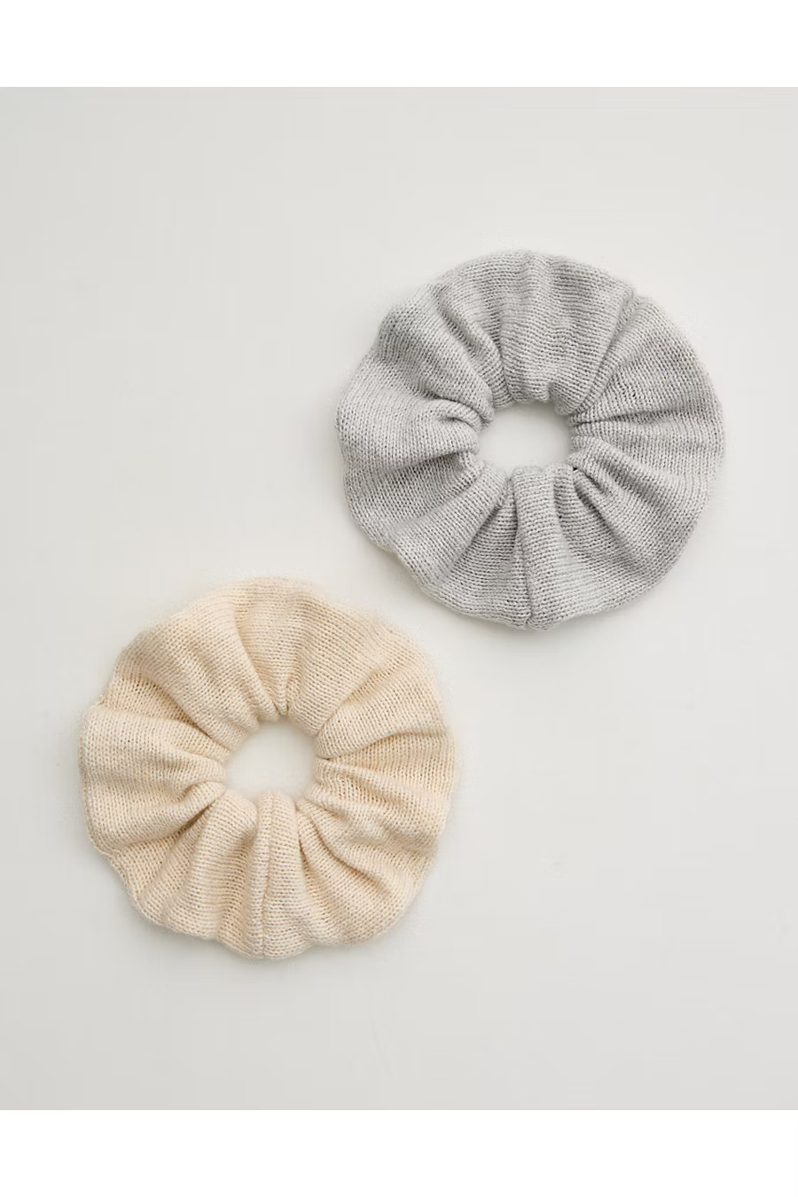 Aerie Chunky Yarn Scrunchie 2-Pack Women's Medium Heather Gray One Size | American Eagle Outfitters (US & CA)