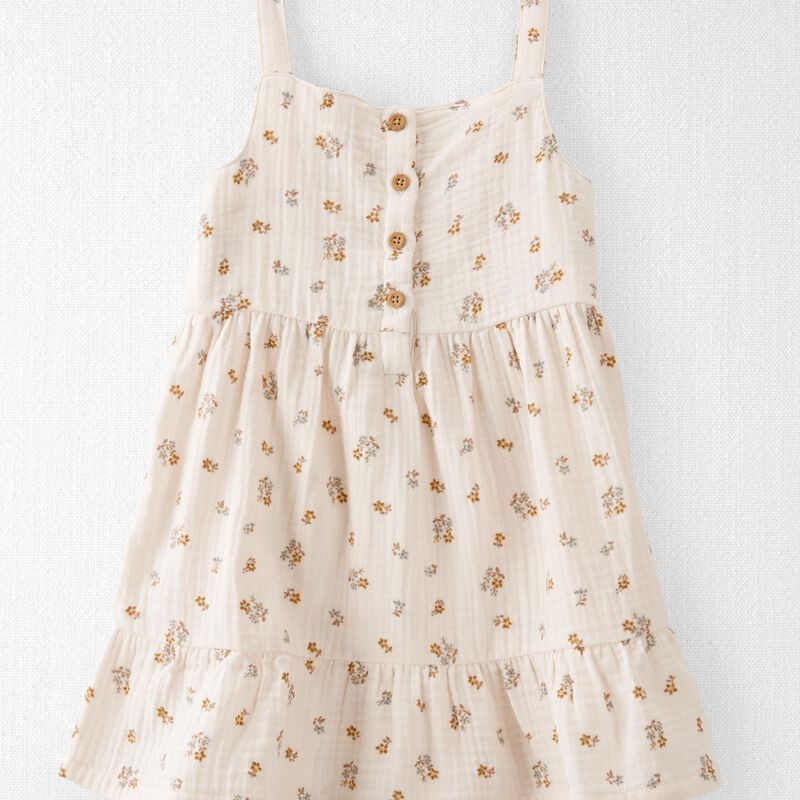 Toddler Floral Print Organic Cotton Gauze Dress | Carter's