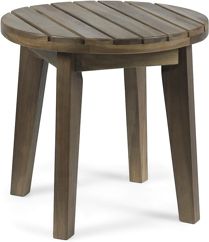 Christopher Knight Home Parker Outdoor 16" Acacia Wood Side Table, Gray Finish | Amazon (US)