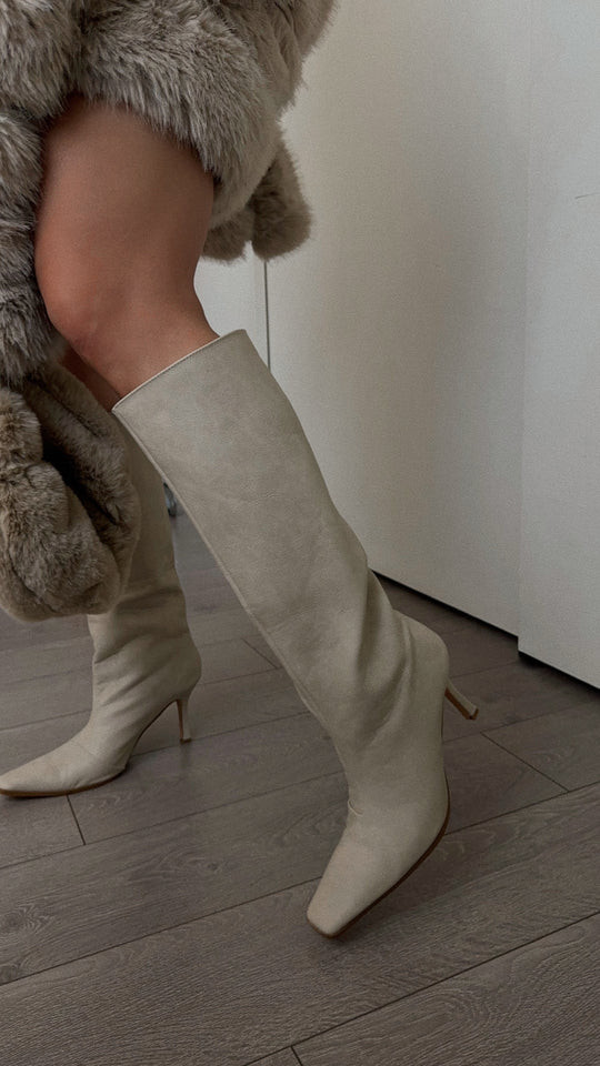 Miss Lola | Kianza Bone Heel Boots | MISS LOLA