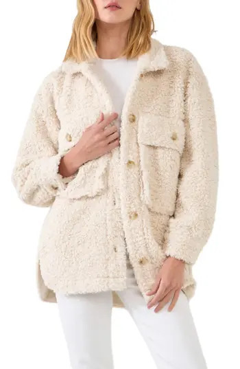 English Factory Oversize Faux Shearling Jacket in Ivory at Nordstrom Rack, Size Large | Nordstrom Rack