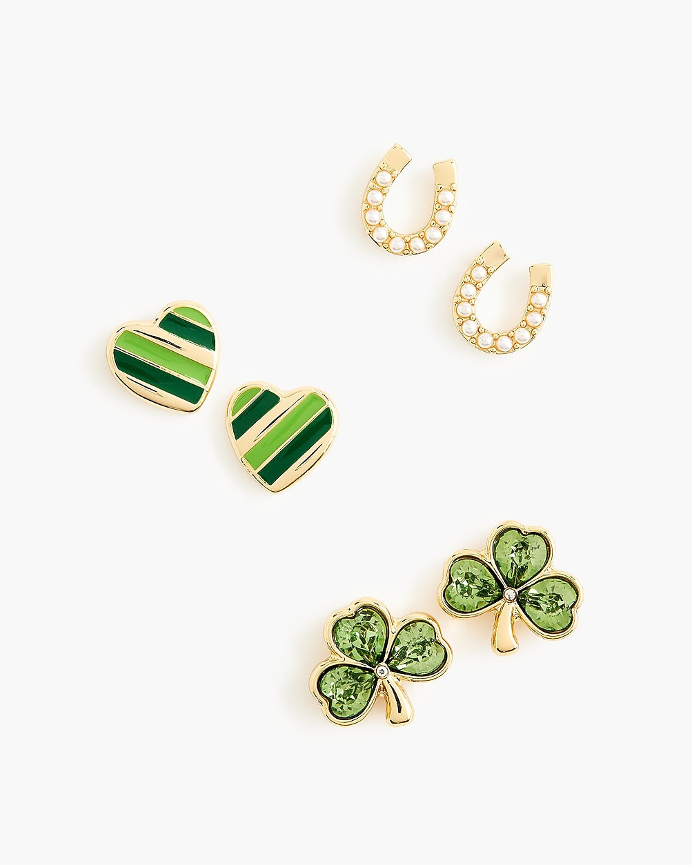 St. Patrick's Day stud earrings pack-of-three | J.Crew Factory