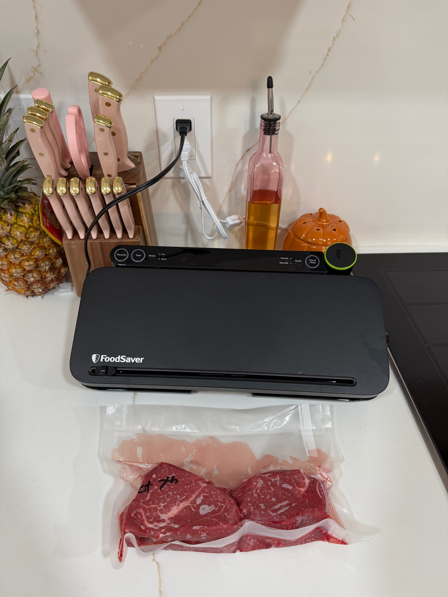 FoodSaver Premier Vacuum Sealer with Dry/Moist/Marinate Modes, Roll Storage and Cutter Bar, and Bags and Roll Starter Kit - Black

#LTKHome #LTKSeasonal #LTKxPrimeDay