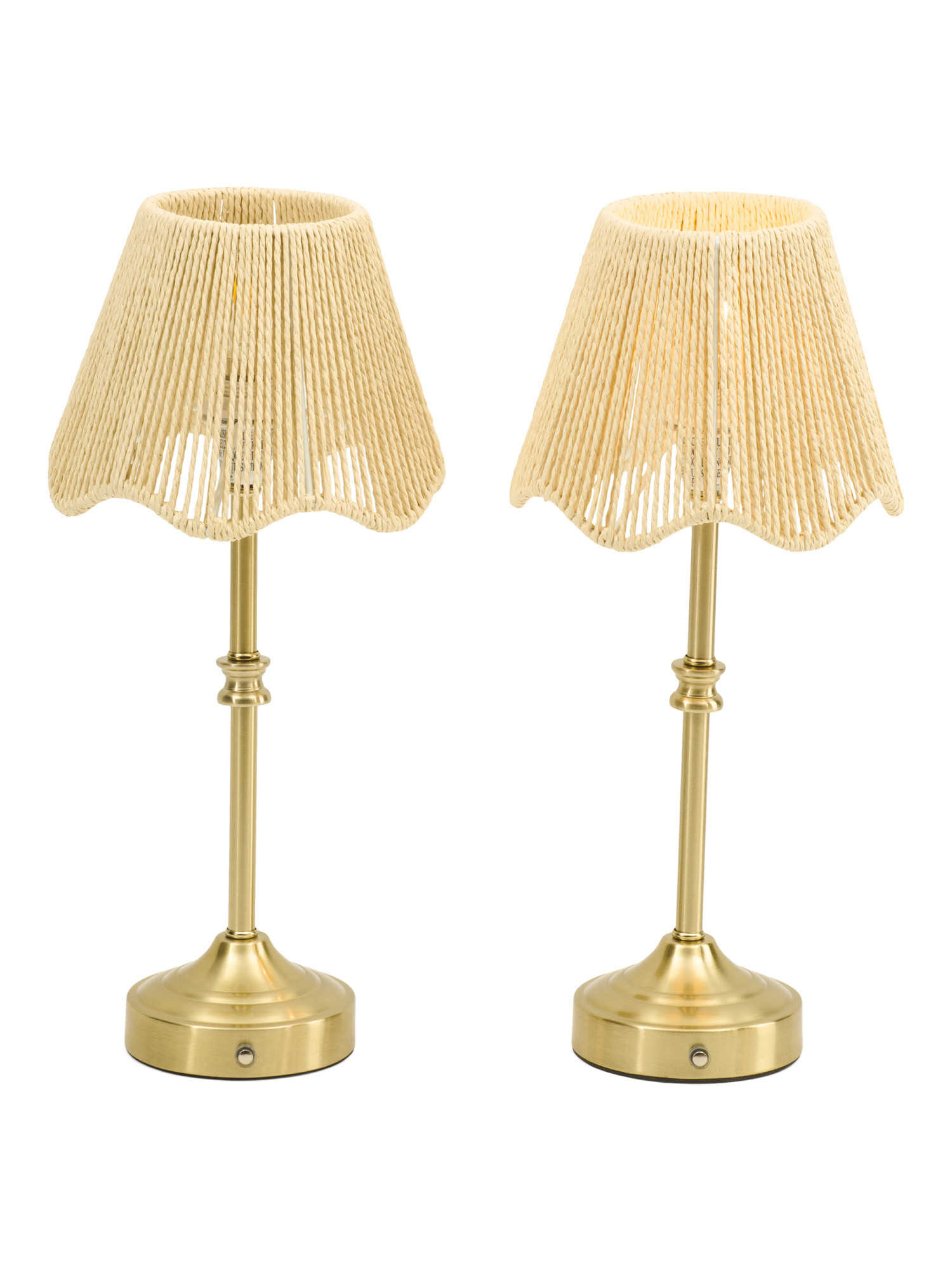 2pk 15.5in Rechargeable Metal Table Lamps With Rattan Shades | Lighting | Marshalls | Marshalls