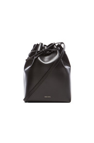 Mansur Gavriel Coated Large Bucket Bag in Black | FWRD 