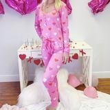 Monogram Pink Multi-Heart Pajama Set | I Love Jewelry