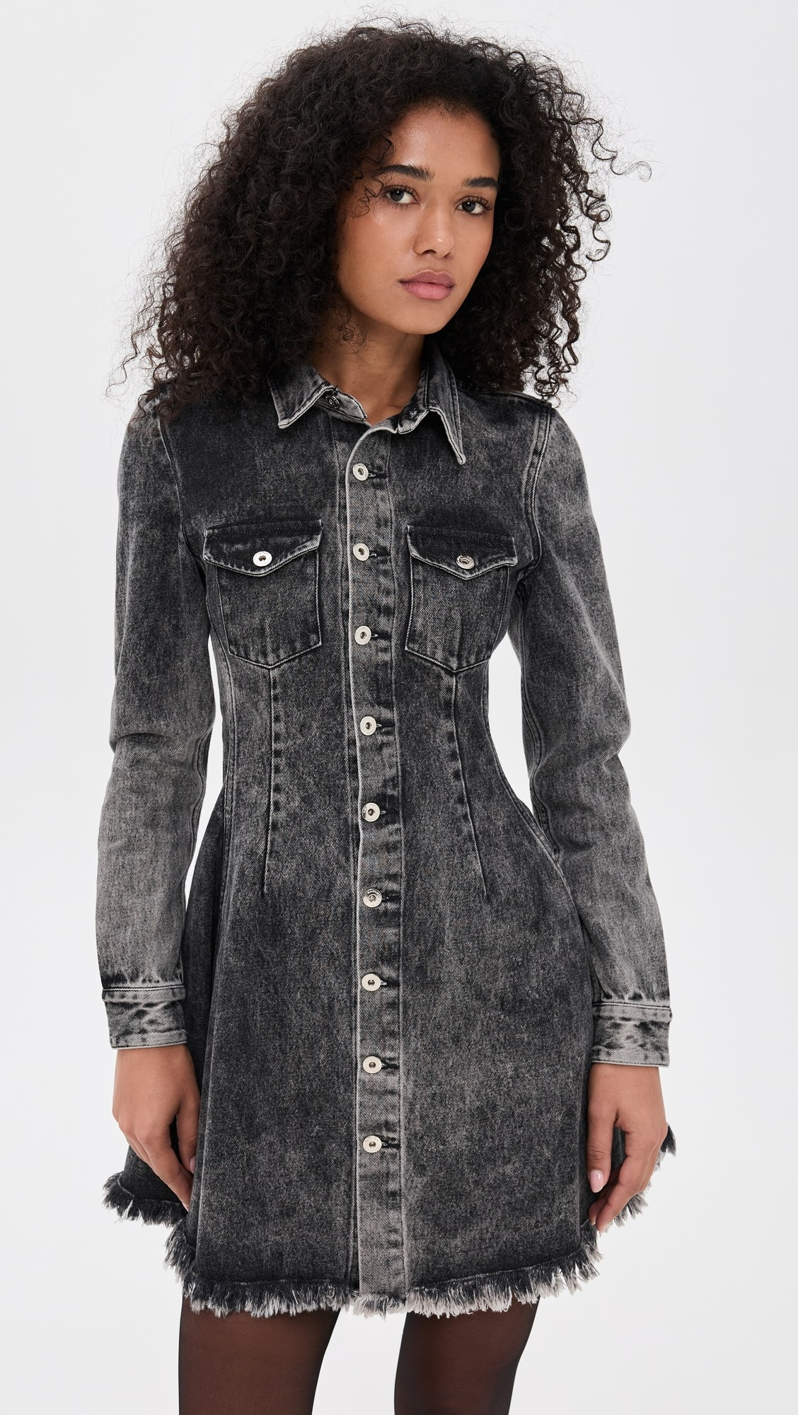 Grey Acid Wash Denim Dress | Shopbop