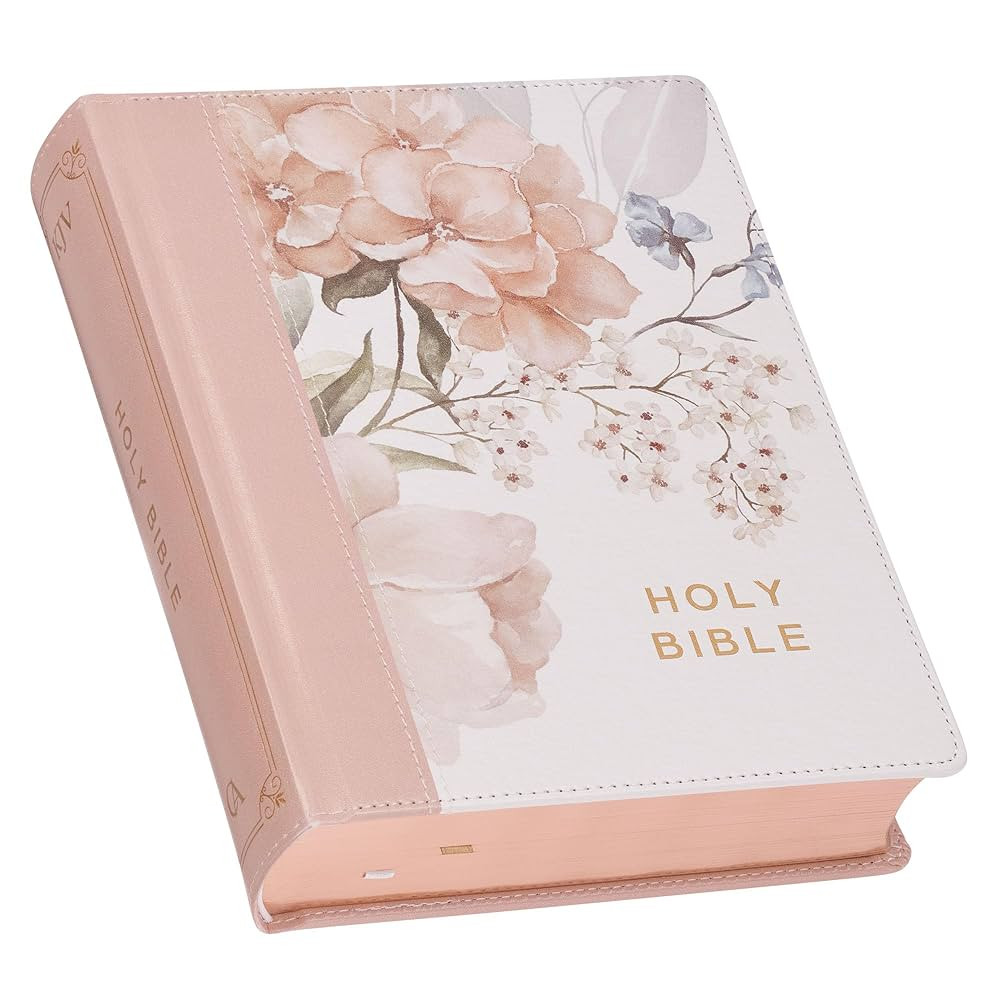 KJV Holy Bible, Note-taking Bible, Faux Leather Hardcover - King James Version, Rosy Coral Floral... | Amazon (US)
