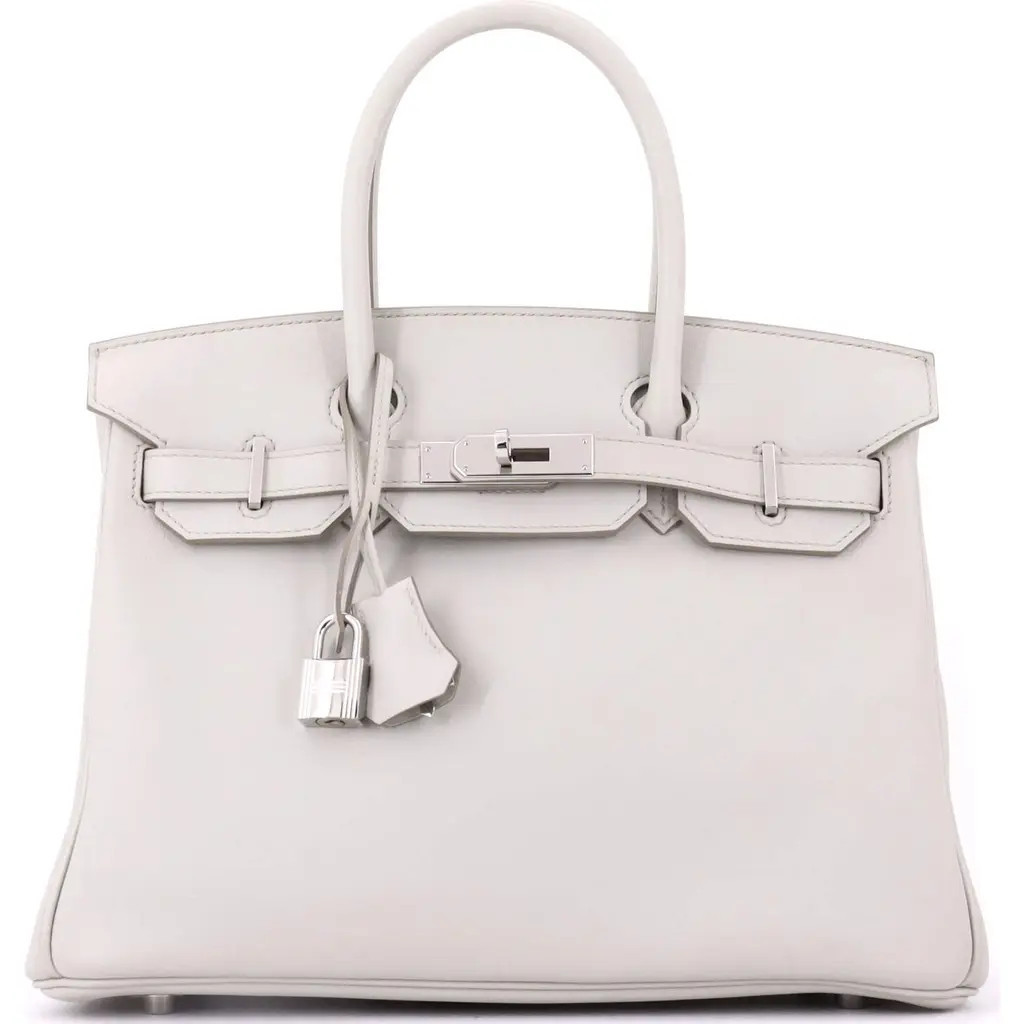 Pre-Owned Hermes Birkin Handbag Light Swift with Palladium Hardware 30 in Beton at Nordstrom, Size Small | Nordstrom