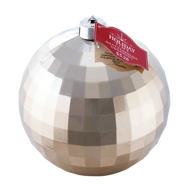 Holiday Time 150 mm Shatterproof Disco-Style Christmas Ornament, Champagne Gold, 1 Count - Walmar... | Walmart (US)