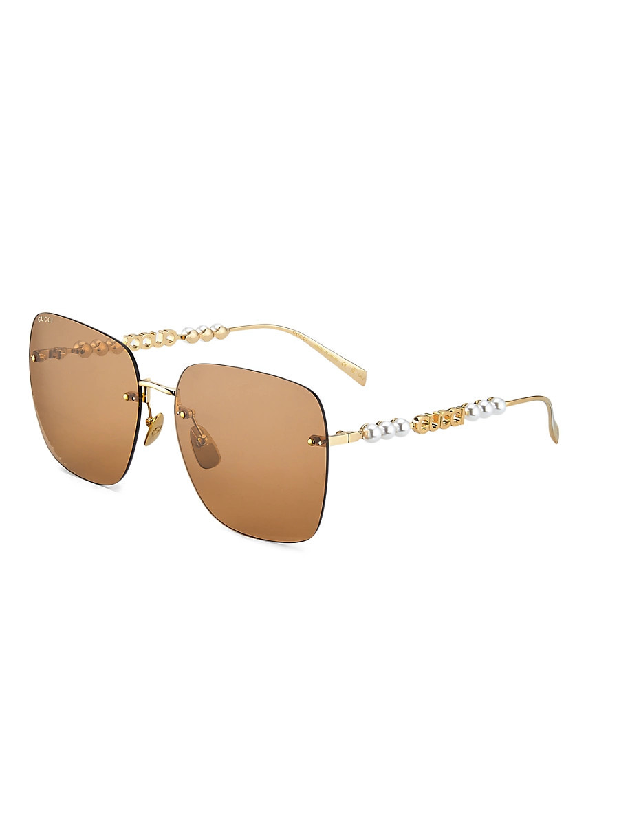 Women's Fashion Show 63MM Square Sunglasses - Gold | Saks Fifth Avenue