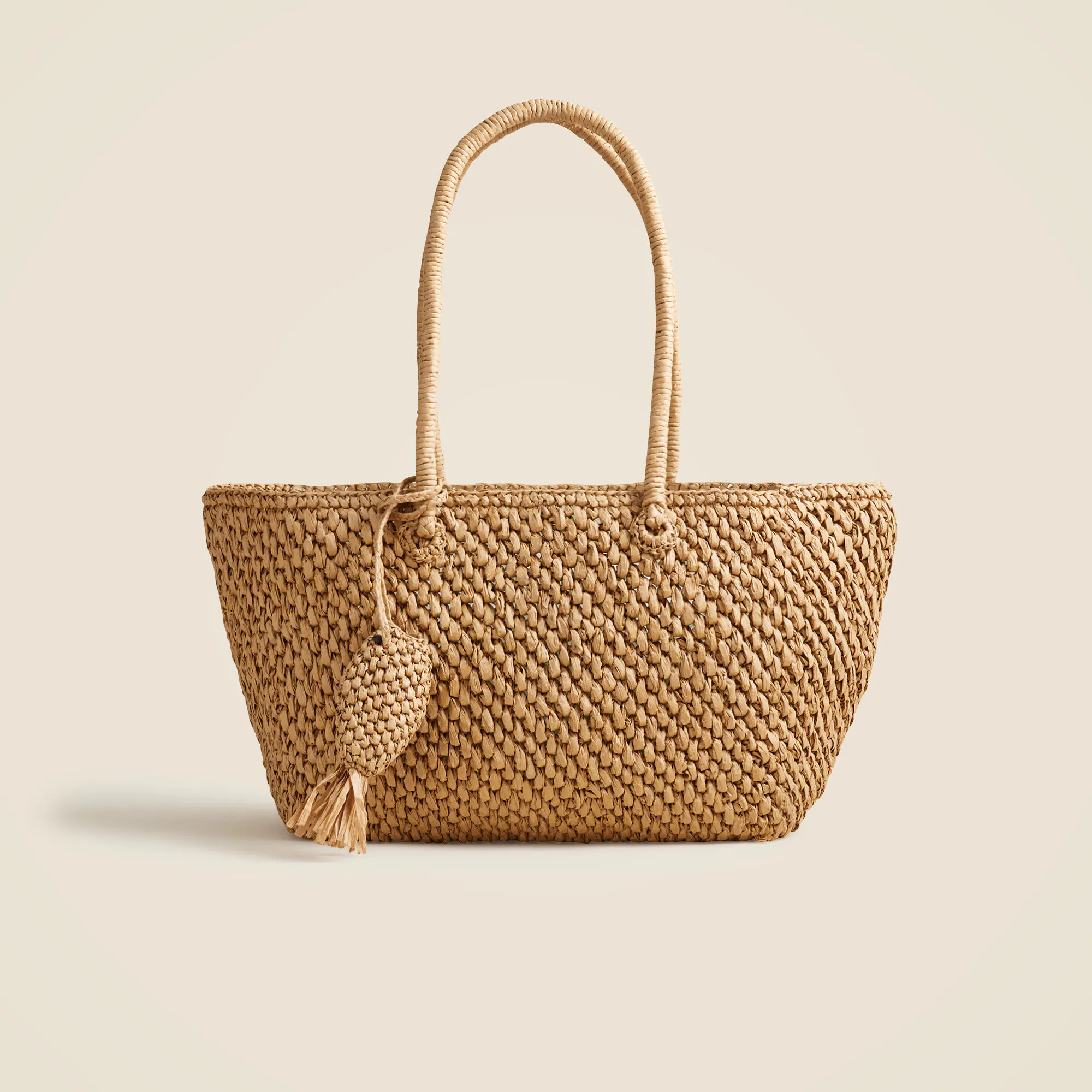 Handknotted large straw tote | J. Crew US