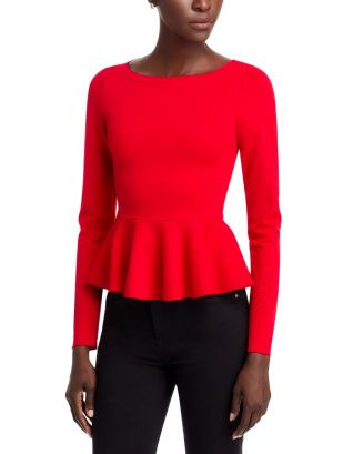 AQUA Ponte Peplum Top - Exclusive  | Bloomingdale's Women | Bloomingdale's (US)