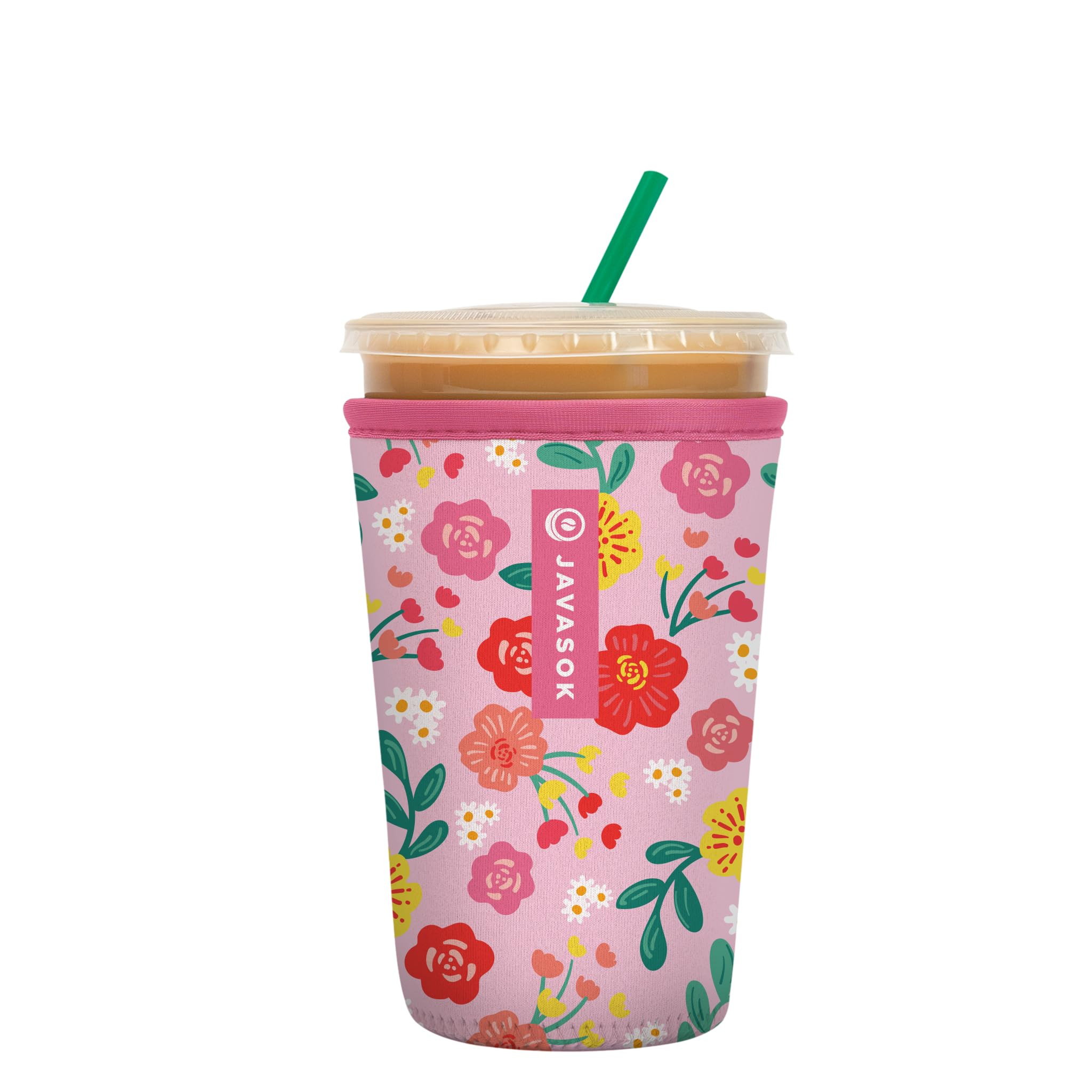 Sok It JavaSok Iced Coffee & Cold Soda Insulated Neoprene Cup Sleeve (Bloom Your Way, Medium: 22-... | Amazon (US)