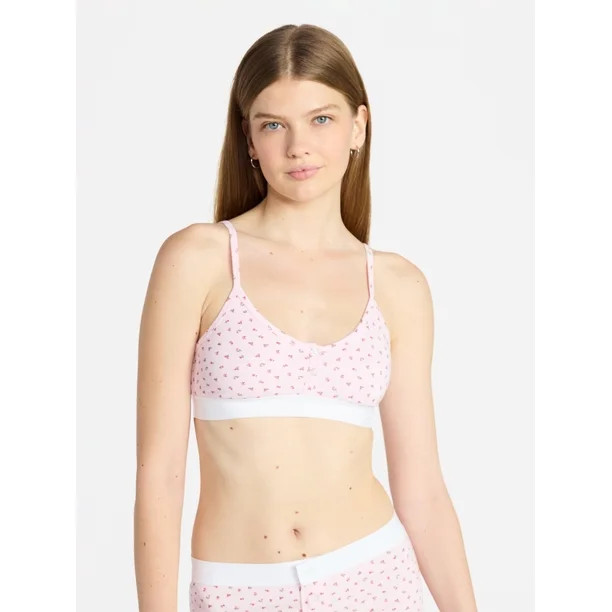 No Boundaries Women's Cotton Jersey Triangle Bralette w/Buttons Sizes XS-XXXL | Walmart (US)
