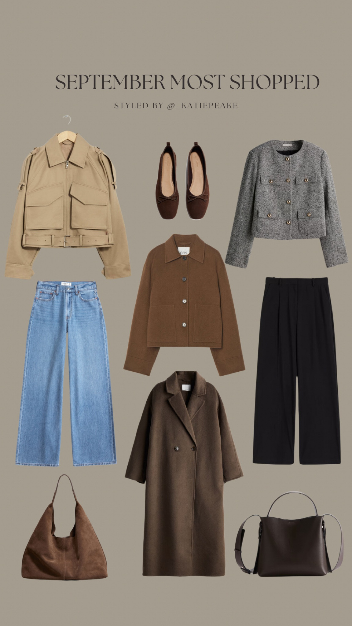 September most shopped by you 🤎🛒 

Wool jacket, wide leg jeans, tweed jacket, suede bag, wide leg trousers, suede shoes, trench coat, ballet flats, wool coat 

#LTKstyletip #FashionMonth #LTKautumn