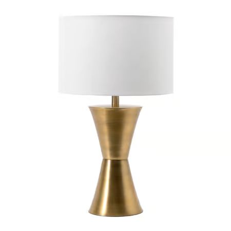 Gold 25-inch Polished Iron Hourglass Table Lamp | Rugs USA