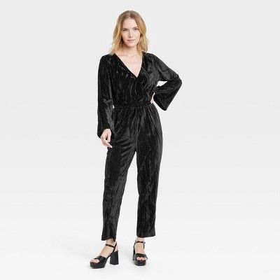 Women's Bell Long Sleeve Velour Jumpsuit - A New Day™ | Target