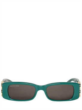 Balenciaga - 0096s dynasty rectangle sunglasses - Green | Luisaviaroma | Luisaviaroma