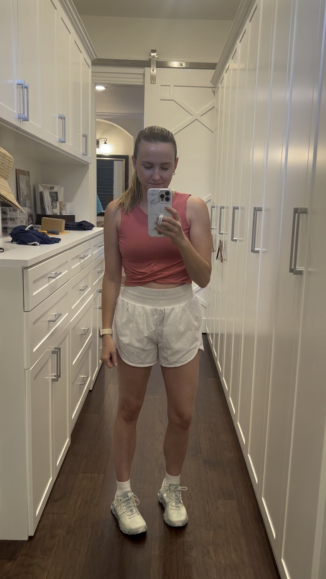 An easy little workout outfit! One of my favorite cropped Amazon tops paired with high-waisted target shorts!

#LTKunder50 #LTKFitness #LTKFind