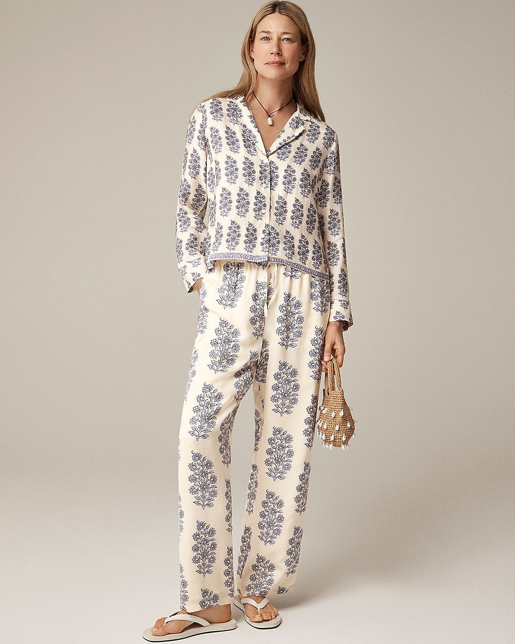 New Soleil pant in blooming lilac block print | J. Crew US