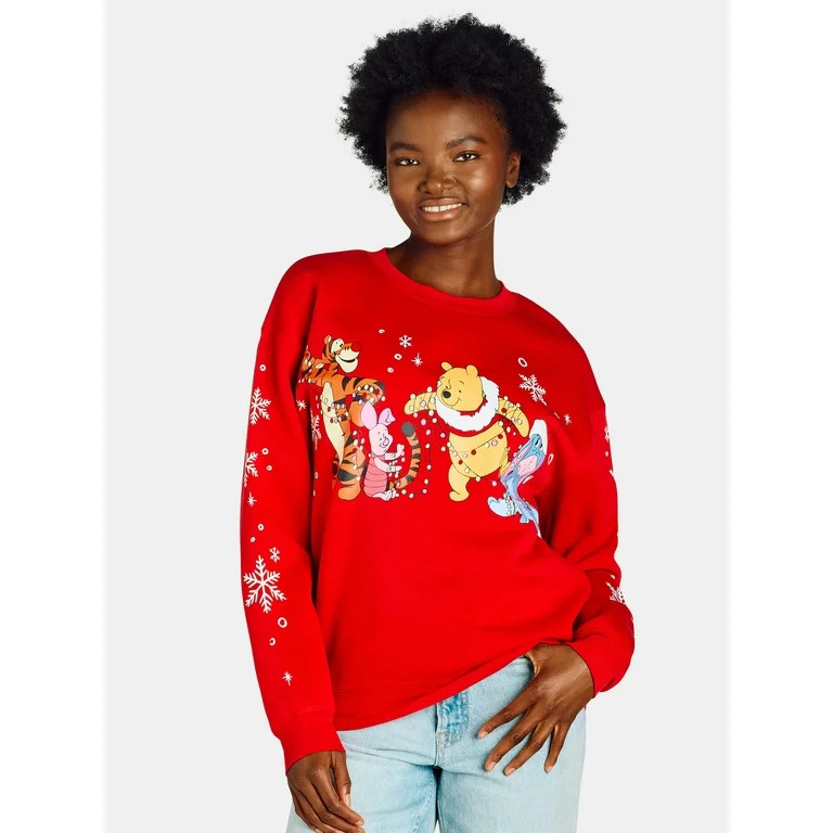 Winnie the Pooh and Friends Women’s Christmas Graphic Sweatshirt, Sizes XXS-XXL | Walmart (US)