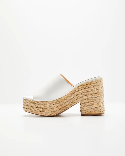 Vestavia Platform Espadrille Mule - White | VICI