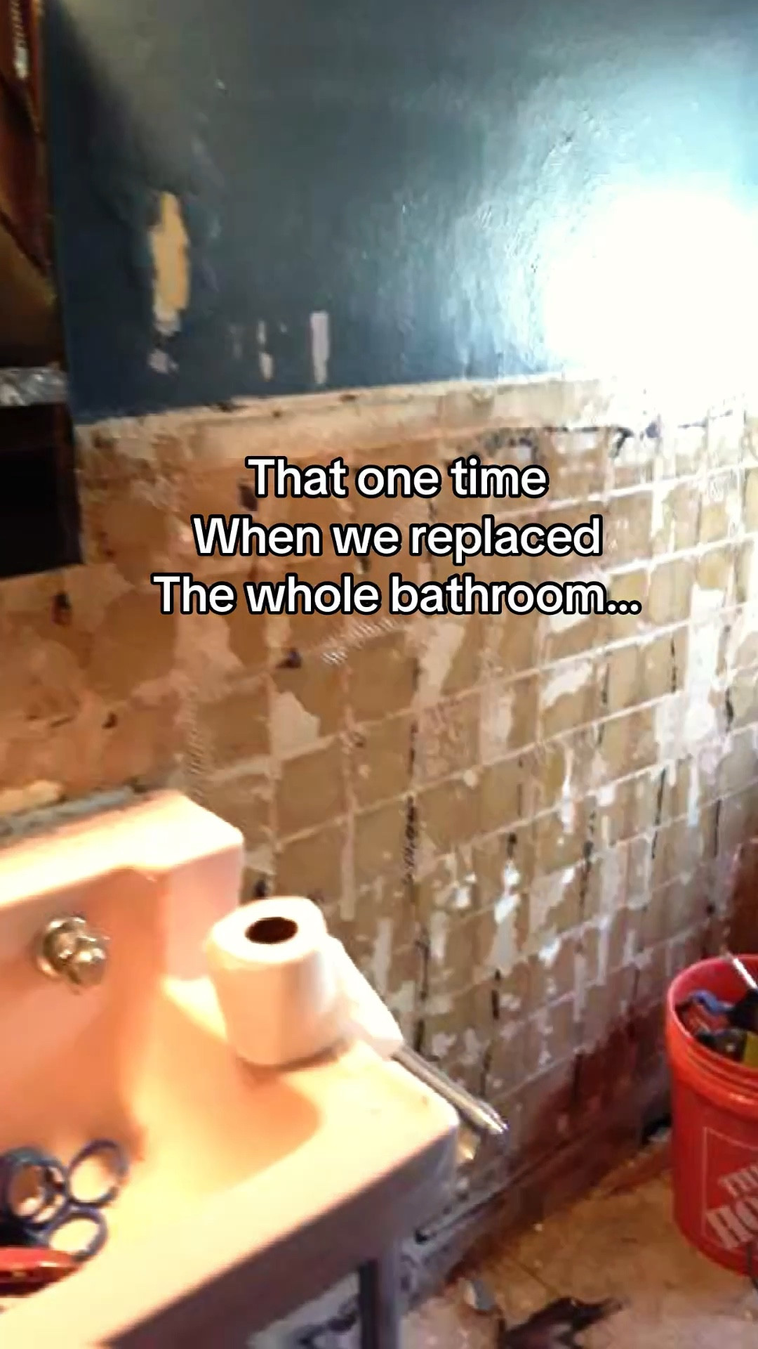 Started with repairs but it turned into a full bathroom restoration. We kept the sink and mirror for vintage charm. 

#LTKHome