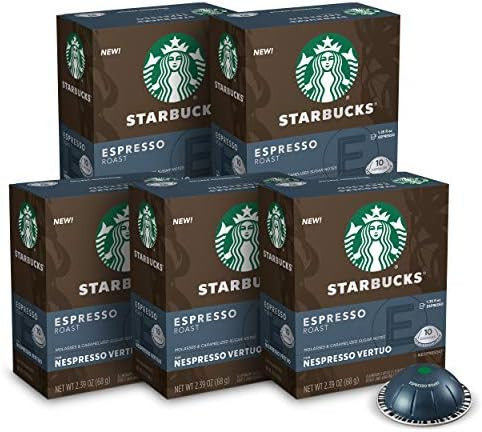 Starbucks by Nespresso Capsules for Vertuo Machines — Dark Roast — 5 boxes pods total, Espres... | Amazon (US)
