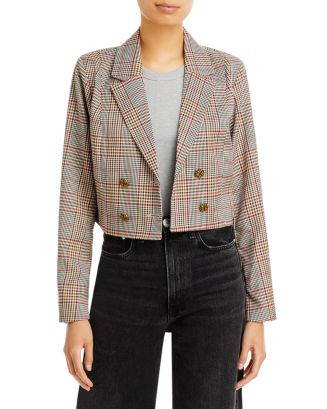 AQUA Plaid Cropped Blazer - 100% Exclusive Back to Results -  Women - Bloomingdale's | Bloomingdale's (CA)
