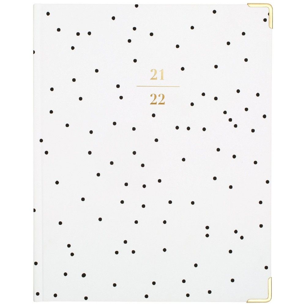 2021-22 Academic Planner 9.875""x7.875"" Casebound Weekly/Monthly Black and White Dot - Sugar Paper | Target