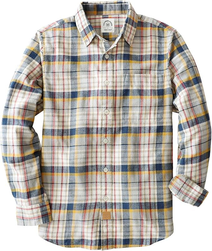 Dubinik® Flannel Shirt for Men 100% Cotton Mens Flannel Shirts Long Sleeve Plaid Soft Casual But... | Amazon (US)