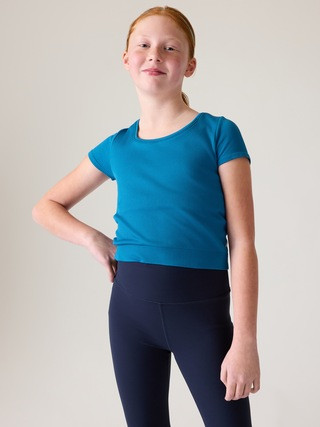 Athleta Girl Rise Above Rib Crop Tee | Athleta