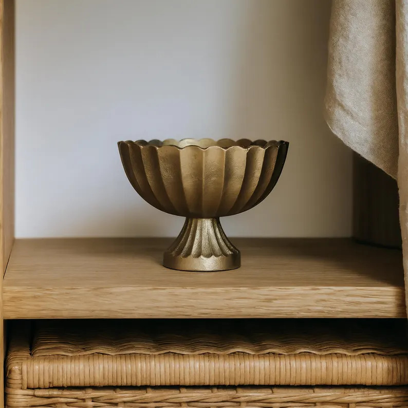 Scalloped Pedestal Bowl | Decorative Accents | Minimalist Décor | Neutral Modern Home Décor | G... | Etsy (Global)