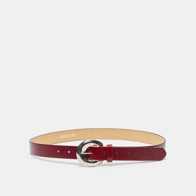 Chunky Curved Buckle Belt in Burgundy Size XL/2XL By Dolce Vita | DolceVita.com