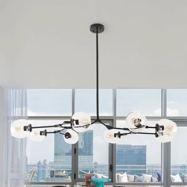 Pendent 8 - Light Dimmable Sputnik Modern Linear Chandelier | Wayfair North America