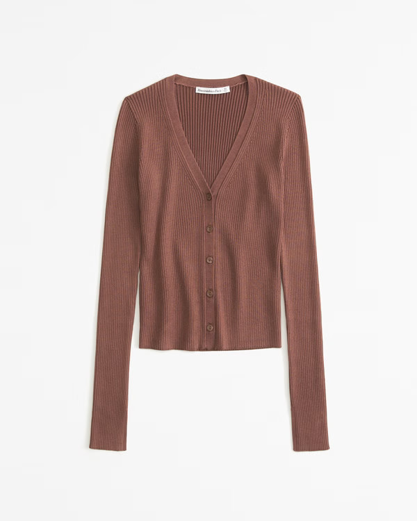 Glossy Slim Cardigan | Abercrombie & Fitch (US)