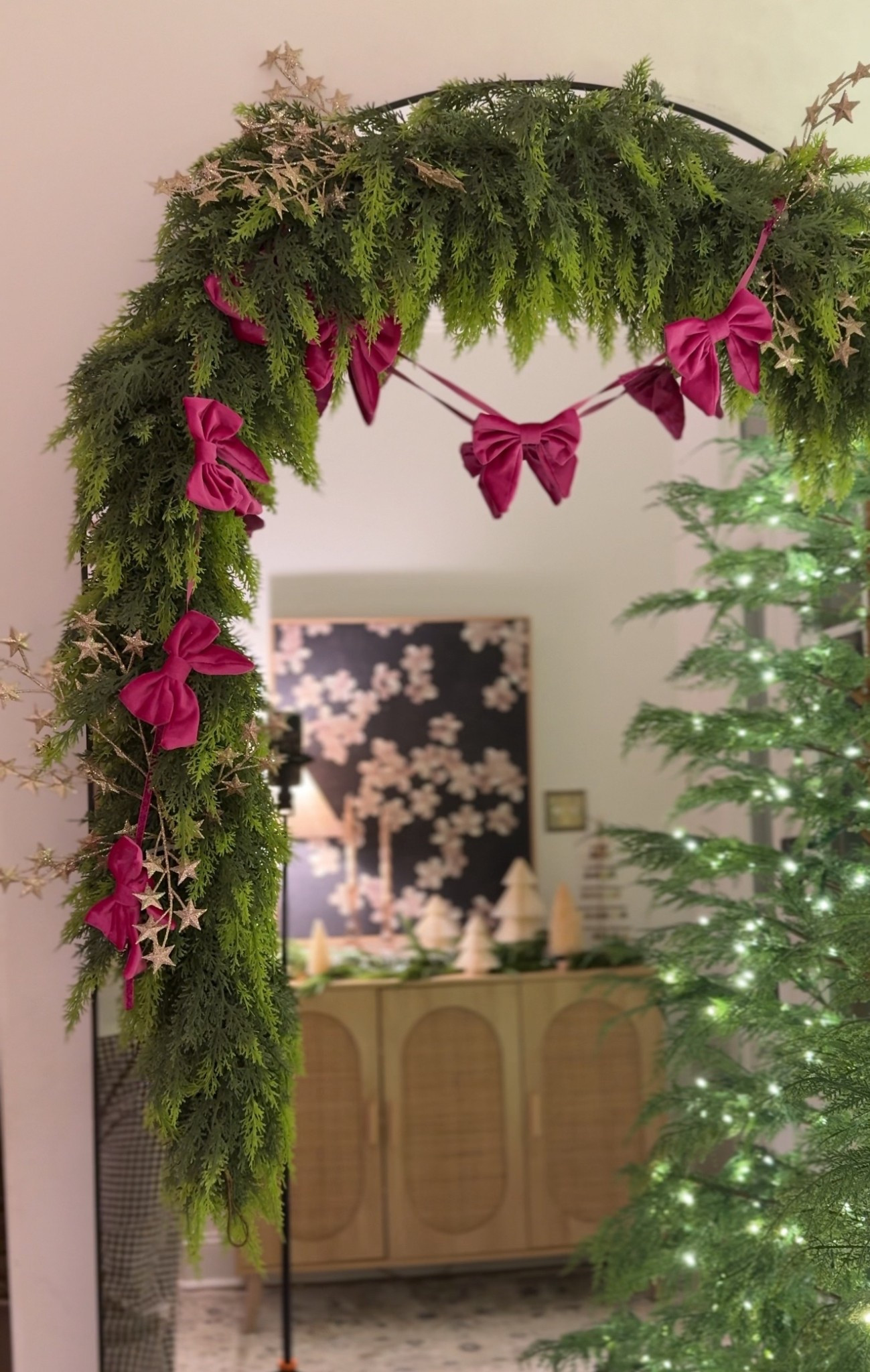 The prettiest bow garland from target comes in a couple other colors as well 

#LTKSeasonal #LTKHoliday #LTKHome