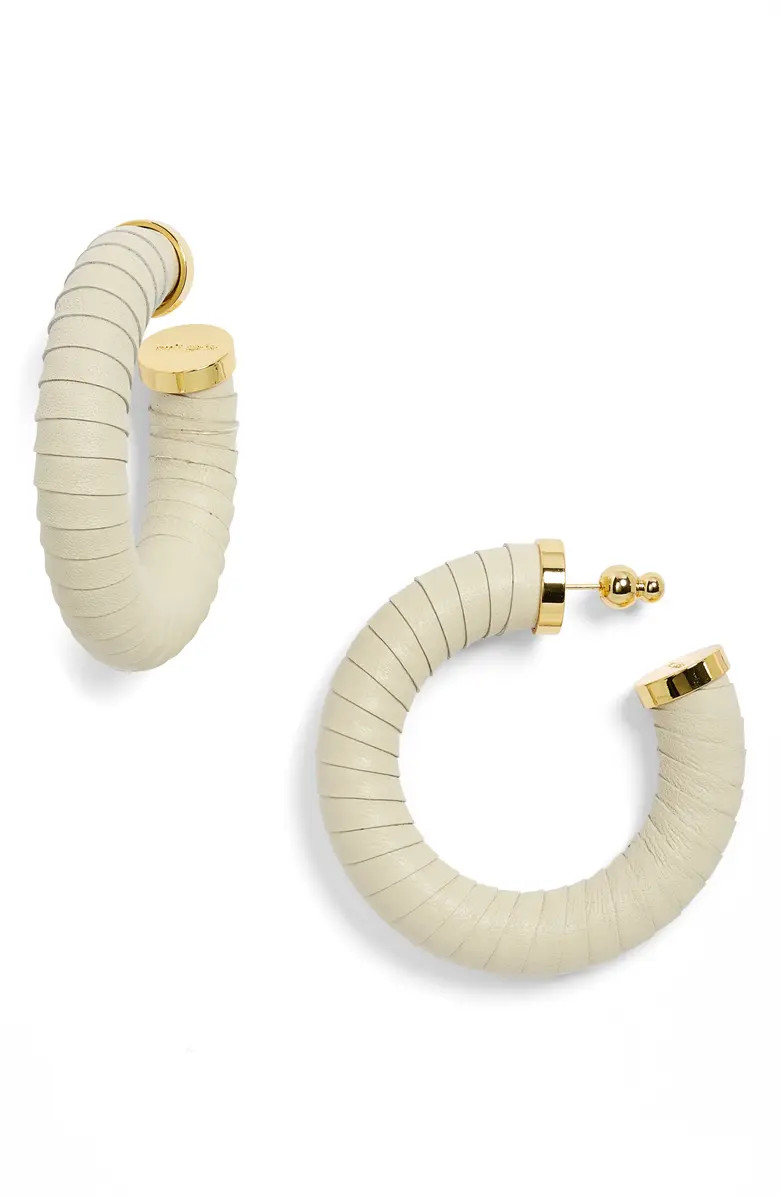 Valence Leather Wrap Hoop Earrings | Nordstrom
